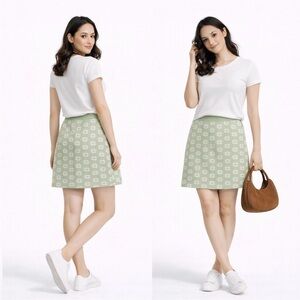 Princess Polly Green Daisy Knit Mini Skirt — AU/UK 4 (US 0)